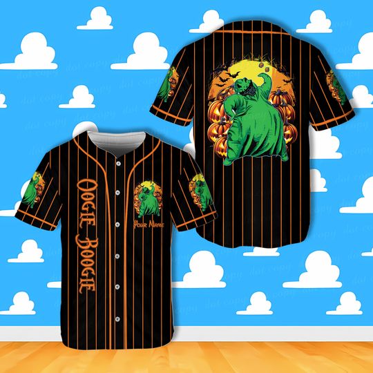 Custom Jack Skellington And Sally Halloween Baseball Jersey Ddisney Cartoon Jersey