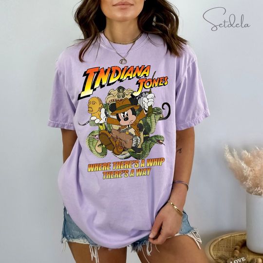 Disney Mickey Mouse Indiana Jones Adventures Retro Shirt, Mickey And Friends Tee