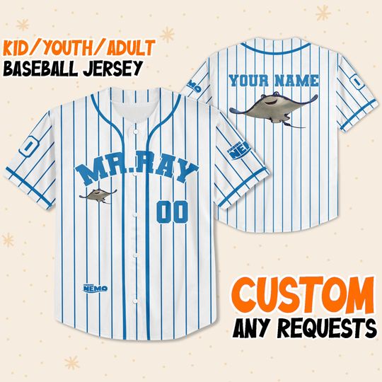 Personalize Finding Nemo Ray Funny Life Jersey, Disney Baseball Jersey