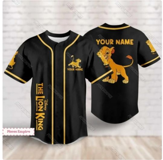Disney Simba 3D Baseball Jersey Shirt US Size Christmas Gift Halloween Gift