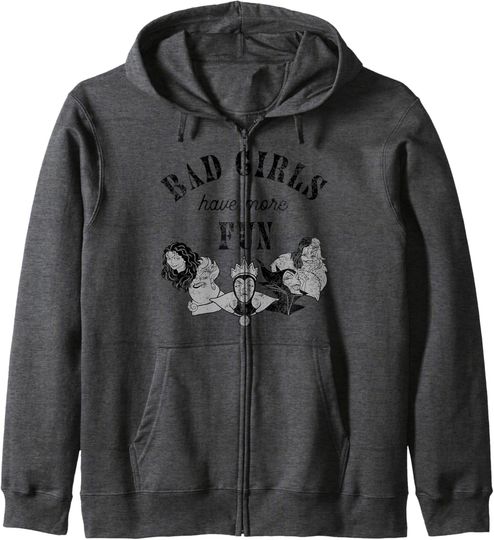 Disney Villains Bad Girls Have More Fun Vintage Portraits Zip Hoodie