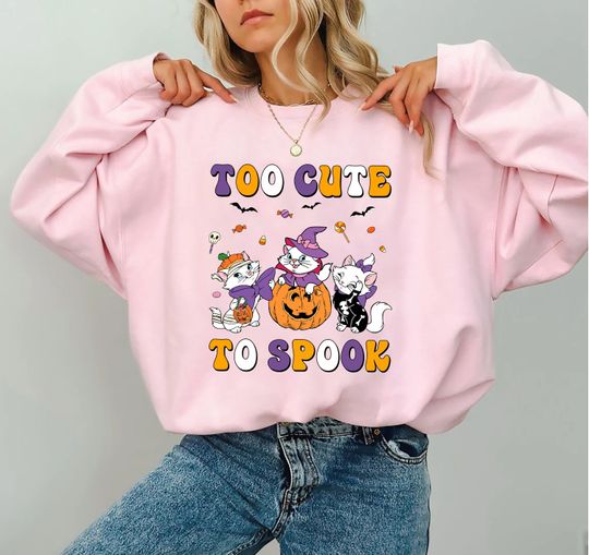Retro Disney The Aristocats Halloween Sweatshirt, Marie Toulouse Berlioz Halloween Sweatshirt