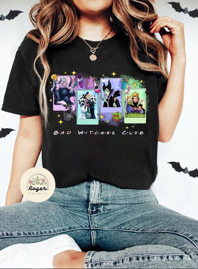 Disney Villians Bad Witches Club T-shirt, Halloween Disney Villians Tee