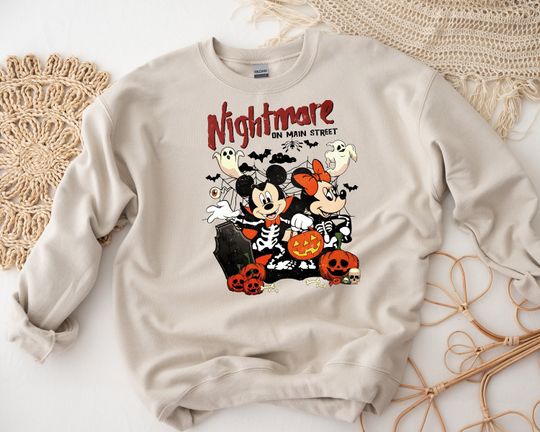 Nightmare On Main Street Sweatshirt, Retro Halloween Sweatshirt, Vintage Disney Halloween Shirt, Halloween Party Shirt,Disney Vacation Shirt