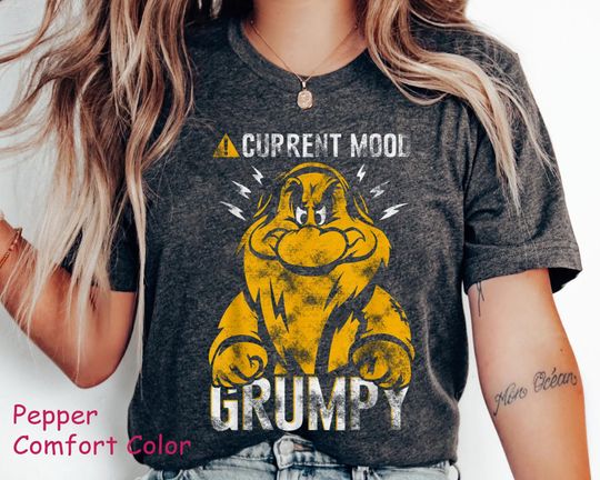 Vintage Grumpy Dwarf Current Mood  Shirt, Snow White and Seven Dwarfs Disney