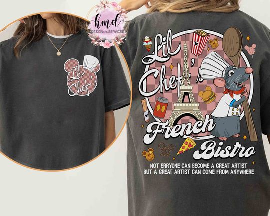 Disney Pixar Ratatouille Remy Lil Chefs French Bistro T-shirt