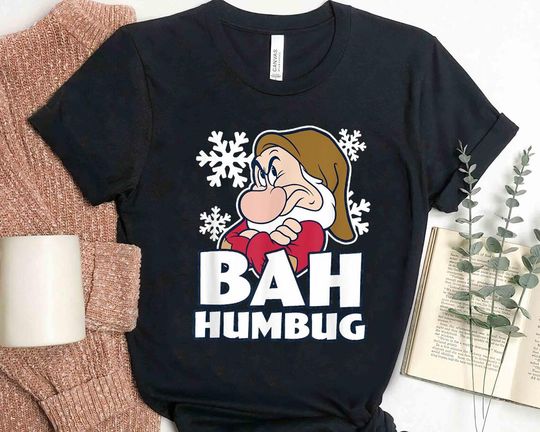 Seven Dwarfs Grumpy Bah Humbug Christmas T-Shirt, Disney Shirt