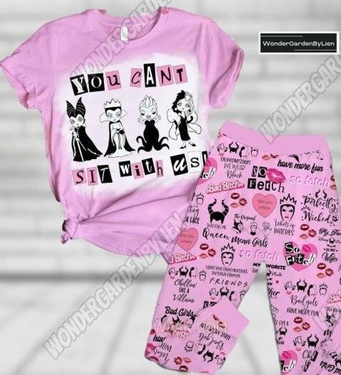 Halloween Villains Evil Shirt Pant, Disney Movie Horror Pajamas Set