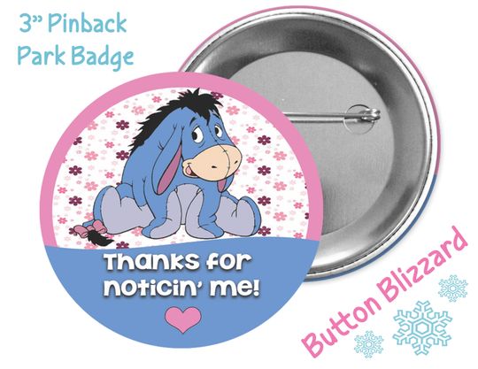 Eeyore Character Button - Winnie the Pooh Button - Eeyore Badge - Disney Park Pin