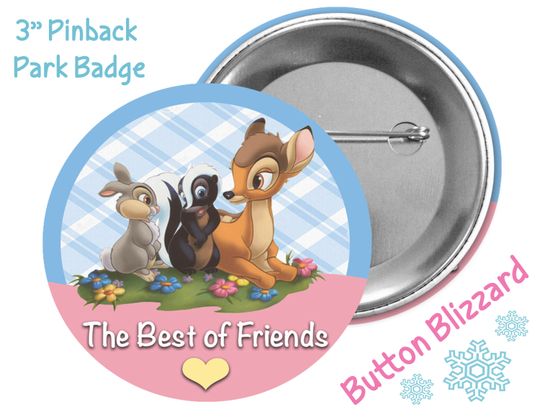 Best Friends Inspired Disney Button - Bambi Button - Thumper Button
