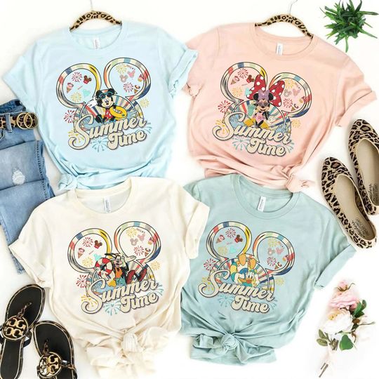 Vintage Disney Summer Time Shirt, Mickey and Friends Summer Mode Shirt
