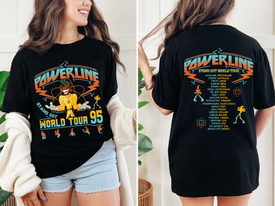 Stand Out Tee, Powerline 95 Shirt ,Retro Disney A Goofy Movie Powerline Stand out World Tour 95' Shirt