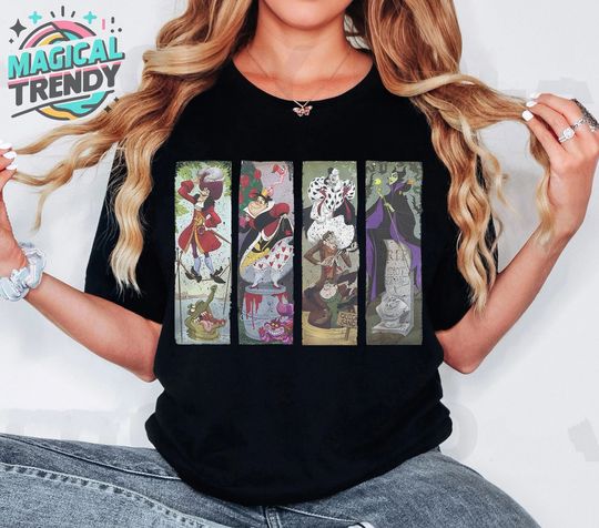 Disney Villains Haunted Mansion Stretching Portraits Shirt, Disney Halloween Shirts