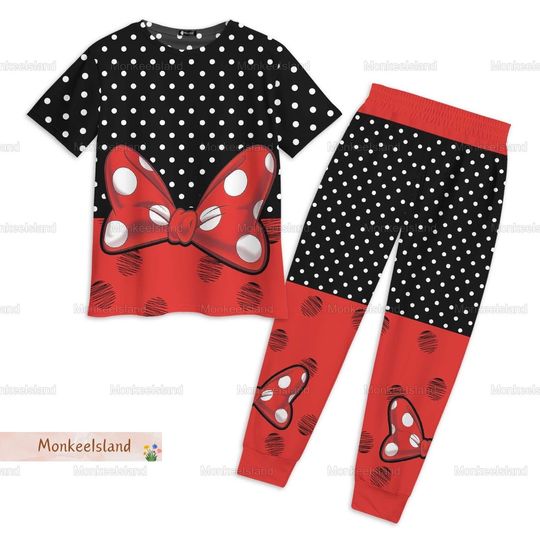Minnie Mouse Pajamas, Disney Minnie Women Pajamas, Cute Minnie Pajamas Set, Minnie Cartoon Pajamas Pants