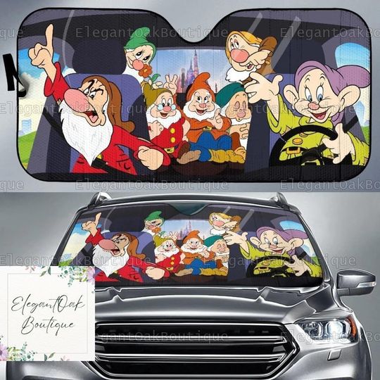 Halloween Seven Dwarfs Car Sunshade, Seven Dwarfs, Disney Sun Shade