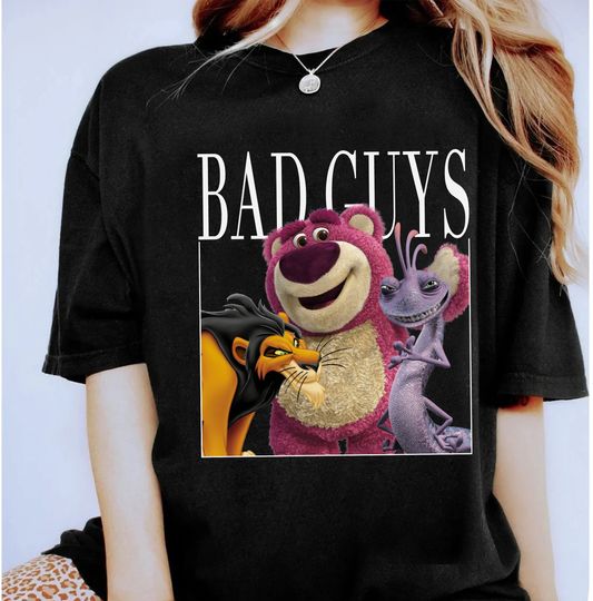 Disney Randall Bogss Lotso Scar Bad Guys Portrait Shirt