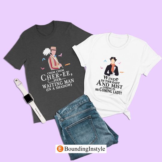 Mary Poppins Couple Shirt, Her Waiting Man, Bert Shirt, Disneyland Couple Shirt