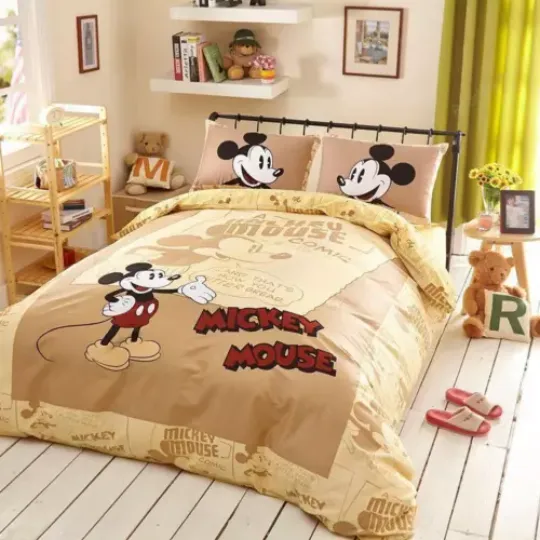 Disney Mickey Mouse Comics Quilt Duvet Cover Set Doona Cover Kids Bedding