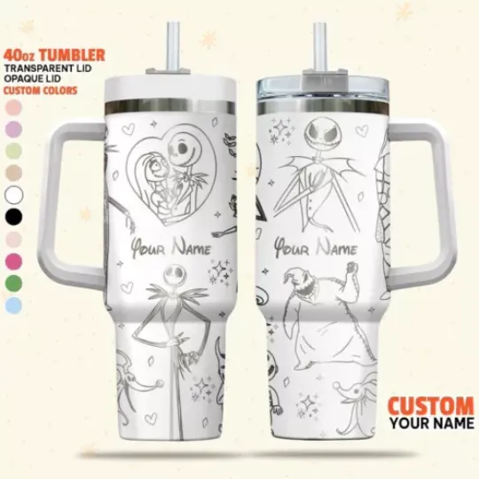 Custom Disney A Nightmare before Christmas Tumbler, Disney Characters Christmas