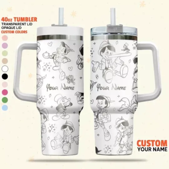 Custom Disney Pinocchio Tumbler, Disney Characters 40oz Tumbler