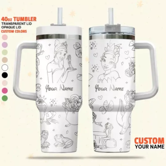 Custom Disney Princess and the Frog Tumbler, Disney Characters 40oz Tumbler