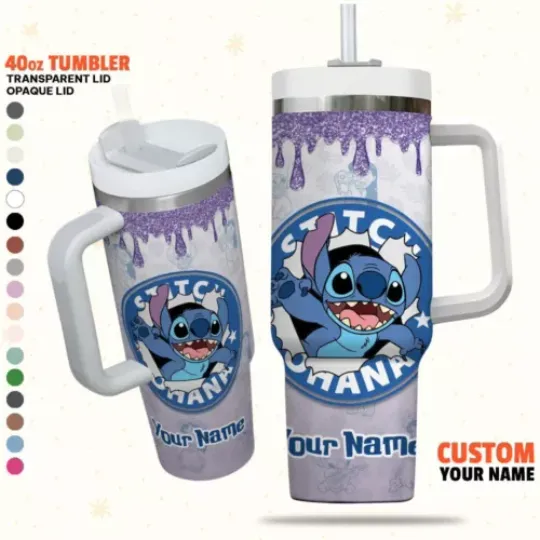Custom Disney Stitch Coffee Surprise Colorful Tumbler, Disney Characters 40oz