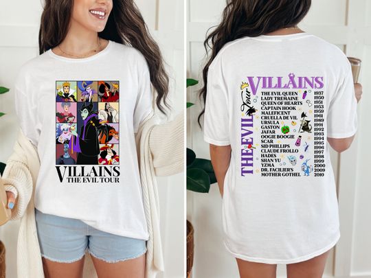 Villains Evil Tour Shirt, Disneyland Villains Tour Tee, Villains Characters Shirt, Girl Trip Shirt, Disneyland Family Shirt
