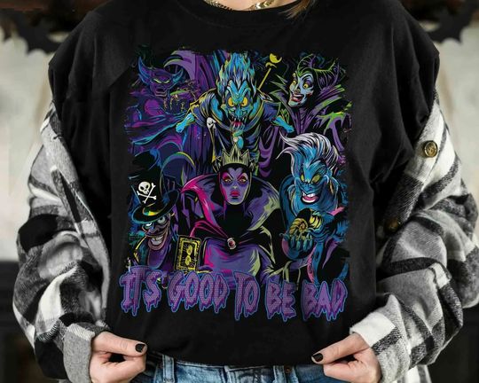 Retro Disney Villains It's Good To Be Bad T-shirt, Evil Queen, Maleficent, Scar, Hades