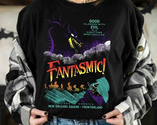 Fantasmic Maleficent Dragon And Sorcerer Mickey T-Shirt, Disney Fantasia Tee