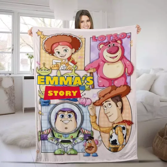 Personalized Disney Pixar Toy Story Blanket,Custom Baby Girl Boy Disney Blanket