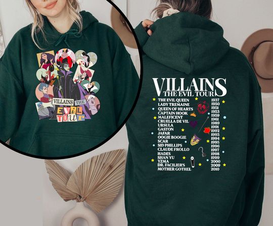 Disney Villains Hoodie, Evil Tour  Maleficent Shirt, Evil Queen Shirt