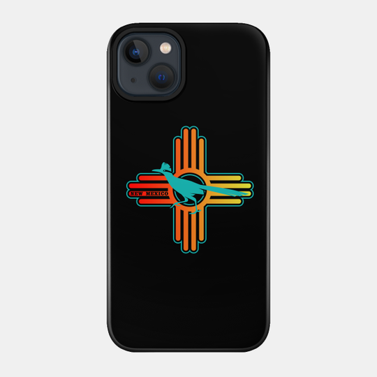 New Mexico Zia with Roadrunner - New Mexico - Phone Case