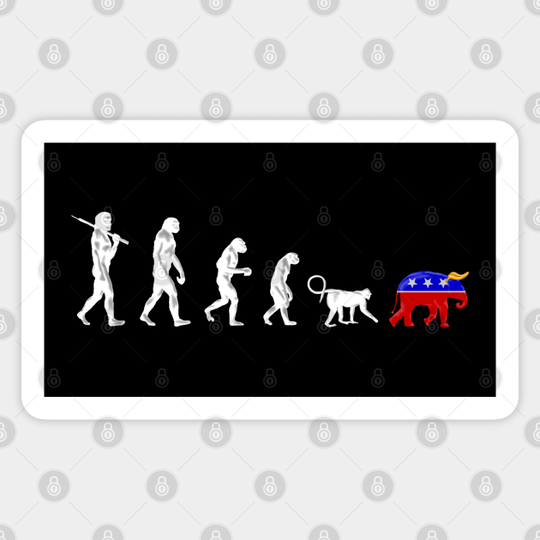 Funny Pro-Democrat Anti-Republican Devolution - Anti Republican - Sticker