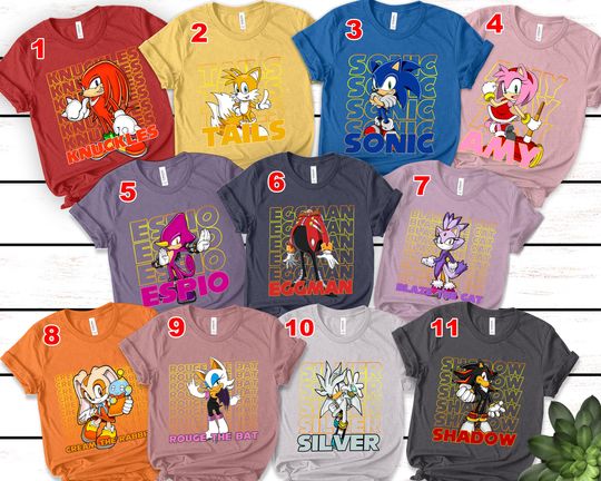 Sonic the Hedgehog Shirt/Sonic Group Matching Shirt/Sonic Family Party Shirt/Sonic Birthday Shirt/Sonic Group Matching Shirt