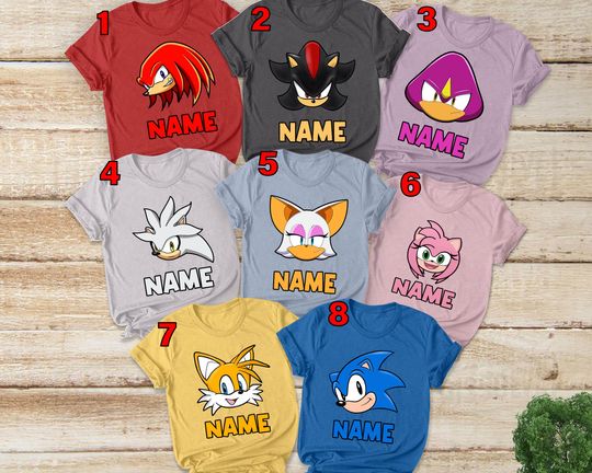 Sonic the Hedgehog Shirt/Sonic Group Matching Shirt/Sonic Family Party Shirt/Sonic Birthday Shirt/Sonic Group Matching Shirt