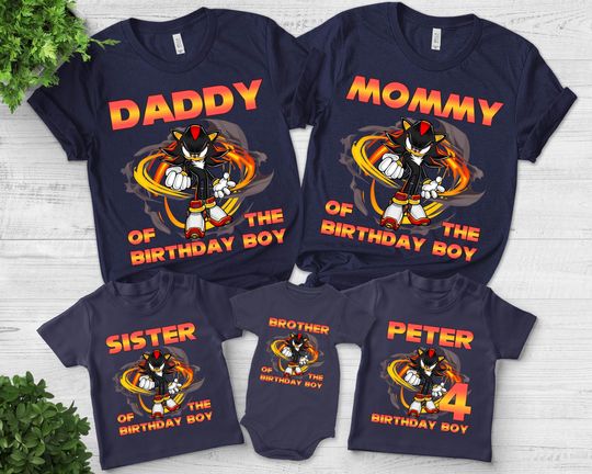 Custom Sonic Shadow Birthday Shirt, Shadow the Hedgehog Shirt, Sonic Shirt, Sonic the Hedgehog 3 Shirt, Bella Canvas Shirt