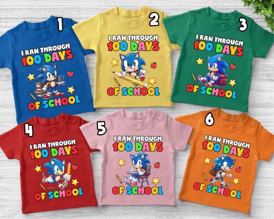 100th Days Of School Sonic Shirt, I ran Through 100 Days of School Shirt, Happy 100 Days Tshirt, Teacher School Shirt