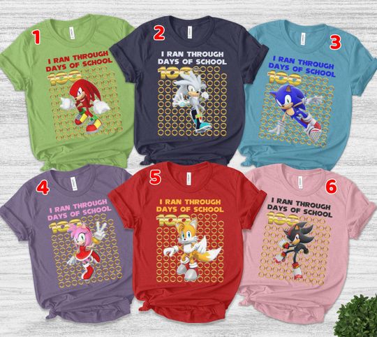 100th Days Of School Sonic Shirt, Happy 100 Days Tshirt, Sonic Back To School 100 Days Brighter, Teacher School Shirt