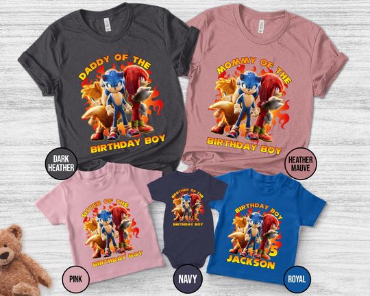 Personalized Sonic Birthday Shirt/Sonic Birthday Boy Shirt/Sonic Shirt/Sonic Hedgehog Birthday Shirt/ Sonic The Hedgehog Shirt
