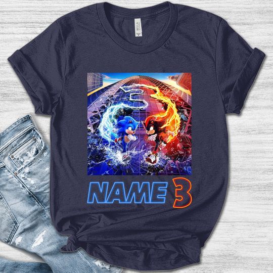 Sonic The Hedgehog 3 Shirt/Sonic 3 Movie Birthday Boy Shirt/Sonic Shirt/Sonic 3 Hedgehog Birthday Shirt/Sonic The Hedgehog Shirt