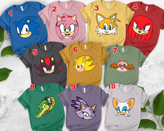 Custom Sonic the Hedgehog Costume Shirt, Sonic Costume Shirt, Miles Tails Prower Amy Rose Costume, Matching Family Halloween Costume