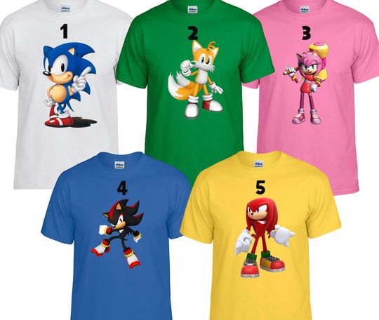 Sonic the Hedgehog Shirt, Sonic Group Matching Shirt, Sonic Family Party Shirt, Sonic Birthday Shirt,