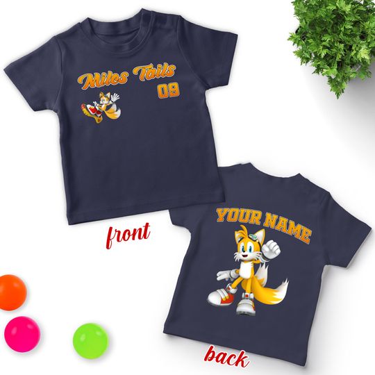 Personalize Sonic The Hedgehog Miles Tails Shirt, Custom Sonic Shirt, Funny Sonic Party Shirt, Sonic Birthday Gift