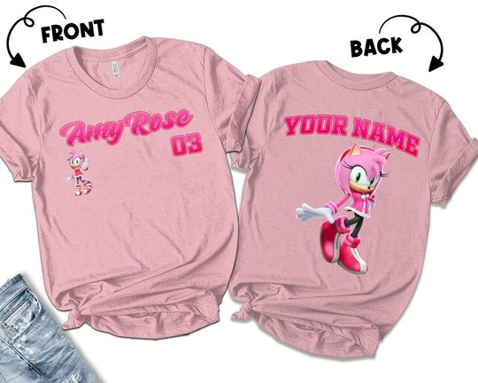 Personalize Sonic The Hedgehog Amy Rose Shirt, Custom Sonic Shirt, Funny Sonic Party Shirt, Sonic Birthday Gift