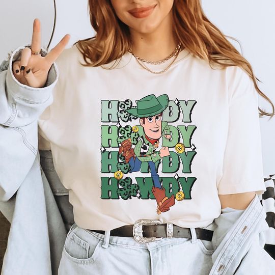 Disney Toy Story St. Patrick's Day Shirt, Woody Howdy Tee, Comfort Colors Tee, Disney Happy Patrick's Day Tee, Green Day Irish Tee ALC2099
