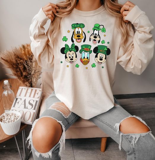 Disney St Patricks Day Shirt, Mickey And Friends St Paddy's Shirts, Disney Lucky T-Shirt, Irish Day Tees, Green St Patrick's Day Sweatshirts