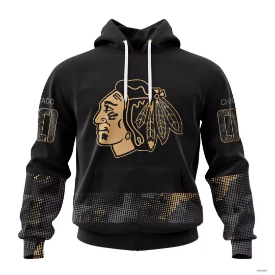 Chicago Blackhawks Personalized Military Appreciation Hoodie