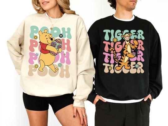 Discover Disney Winnie The Pooh Happy Easter 2025 Tee, Pooh Easter Tee,Cute Bunny Easter Tee,Disneyland Family Matching Tee, Disneyland Trip Tee 2025