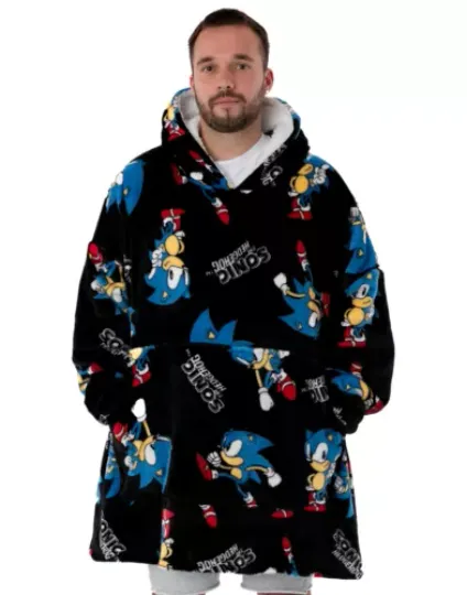 Sonic the Hedgehog Black Blanket Hoodie