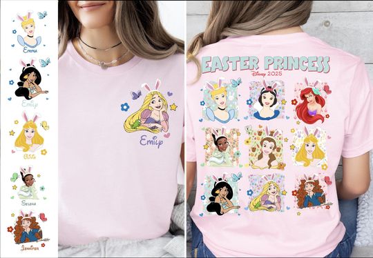 Disney Easter Princess Shirt, Happy Easter Day Sweater, Princess Bunny Sweatshirt, Disney Easter Girls Trip Tee, Easter Bunny T-Shirt